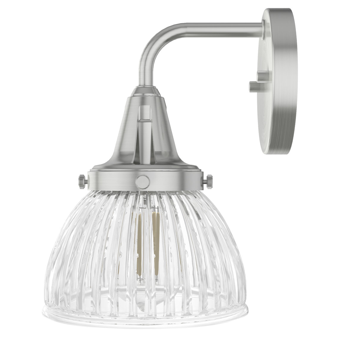 Hunter Cypress Grove Brushed Nickel With Clear Glass 1 Light Pendant  776k8